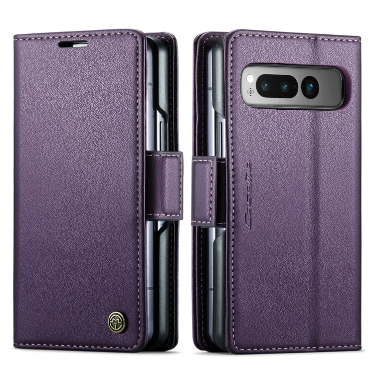 For Google Pixel Fold CaseMe 023 Butterfly Buckle Litchi Texture RFID Anti-theft Leather Phone Case(Pearly Purple) - Google Cases by CaseMe | Online Shopping UK | buy2fix