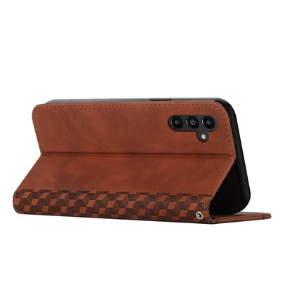 For Samsung Galaxy M55 / C55 Diamond Splicing Skin Feel Magnetic Leather Phone Case(Brown) - Galaxy Phone Cases by buy2fix | Online Shopping UK | buy2fix