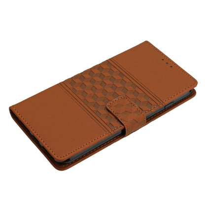 For iPhone 16 Pro Diamond Embossed Skin Feel Leather Phone Case(Brown) - iPhone 16 Pro Cases by buy2fix | Online Shopping UK | buy2fix