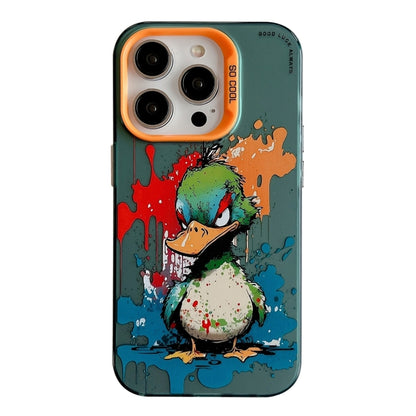 For iPhone 16 Pro Max Animal Pattern Oil Painting Series PC + TPU Phone Case(Angry Duck) - iPhone 16 Pro Max Cases by buy2fix | Online Shopping UK | buy2fix