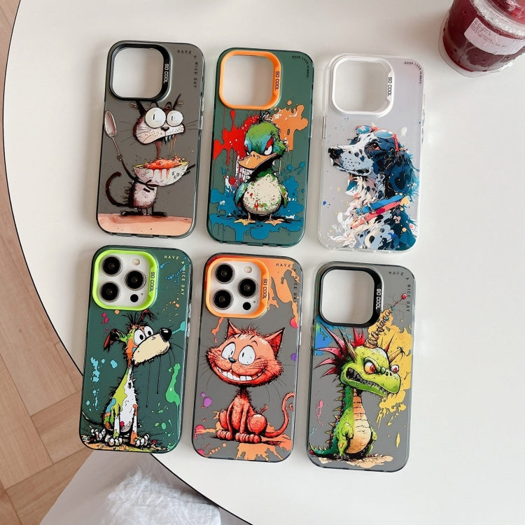 For iPhone 16 Animal Pattern Oil Painting Series PC + TPU Phone Case(Colorful Tiger) - iPhone 16 Cases by buy2fix | Online Shopping UK | buy2fix