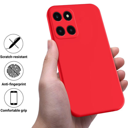 For Honor X6a Pure Color Liquid Silicone Shockproof Phone Case(Red) - Honor Cases by buy2fix | Online Shopping UK | buy2fix