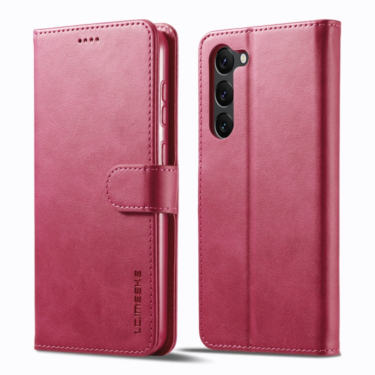 For Samsung Galaxy S24 5G LC.IMEEKE Calf Texture Leather Phone Case(Red) - Galaxy S24 5G Cases by LC.IMEEKE | Online Shopping UK | buy2fix