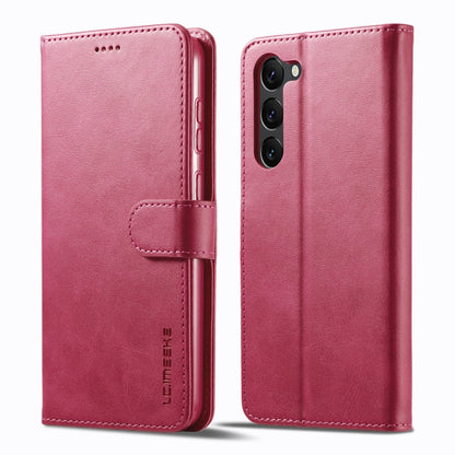 For Samsung Galaxy S24+ 5G LC.IMEEKE Calf Texture Leather Phone Case(Red) - Galaxy S24+ 5G Cases by LC.IMEEKE | Online Shopping UK | buy2fix