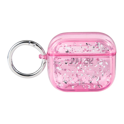 For AirPods Pro 2 Silver Foil Epoxy Bluetooth Earphone Protective Case(Pink) - For AirPods Pro 2 by buy2fix | Online Shopping UK | buy2fix