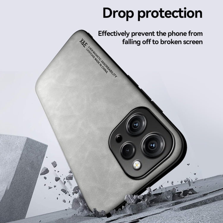 For Xiaomi Redmi Note 13 Pro+ 5G Skin Feel Magnetic Leather Back Phone Case(Light Grey) - Note 13 Pro+ Cases by buy2fix | Online Shopping UK | buy2fix