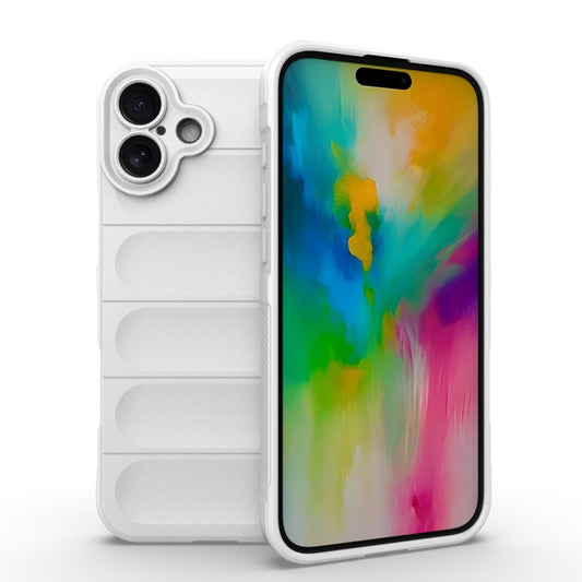 For iPhone 16 Plus Magic Shield TPU + Flannel Phone Case(White) - iPhone 16 Plus Cases by buy2fix | Online Shopping UK | buy2fix