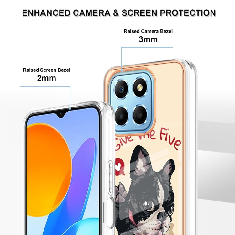 For Honor X8 5G / X6 4G Electroplating Marble Dual-side IMD Phone Case(Lucky Dog) - Honor Cases by buy2fix | Online Shopping UK | buy2fix