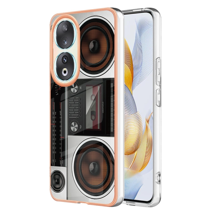 For Honor 90 5G Electroplating Marble Dual-side IMD Phone Case(Retro Radio) - Honor Cases by buy2fix | Online Shopping UK | buy2fix