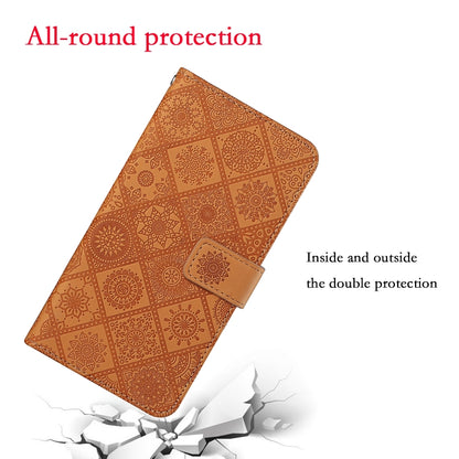 For iPhone 16 Plus Ethnic Style Embossed Pattern Leather Phone Case(Brown) - iPhone 16 Plus Cases by buy2fix | Online Shopping UK | buy2fix