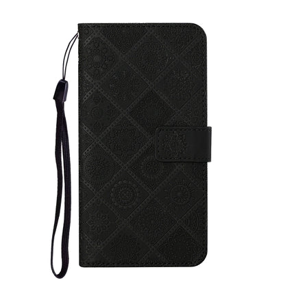 For iPhone 16 Ethnic Style Embossed Pattern Leather Phone Case(Black) - iPhone 16 Cases by buy2fix | Online Shopping UK | buy2fix