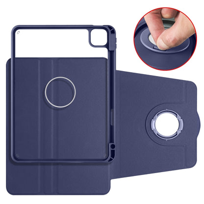 For iPad Pro 11 2024 Acrylic 360 Rotation Detachable Leather Tablet Case(Dark Blue) - iPad Pro 11 2024 Cases by buy2fix | Online Shopping UK | buy2fix