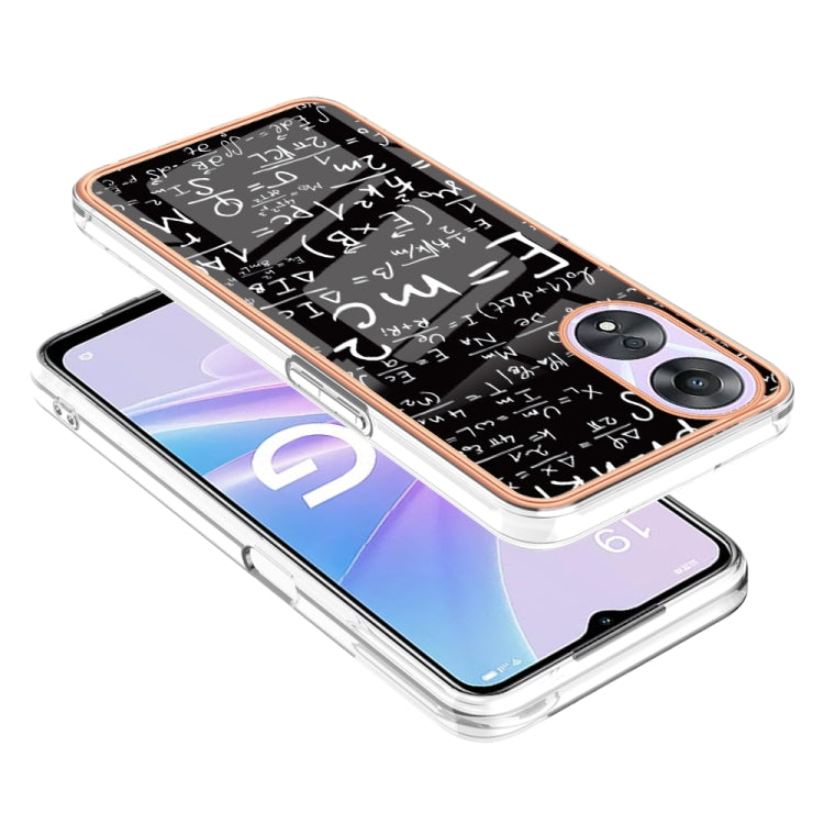 For OPPO A78 / A58 Electroplating Marble Dual-side IMD Phone Case(Equation) - OPPO Cases by buy2fix | Online Shopping UK | buy2fix