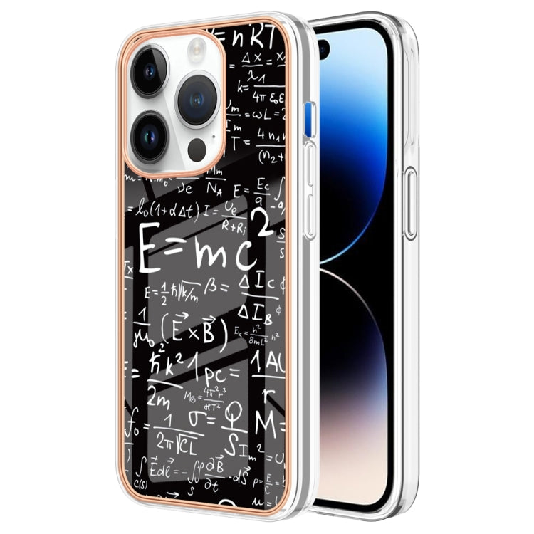 For iPhone 16 Pro Max Electroplating Marble Dual-side IMD Phone Case(Equation) - iPhone 16 Pro Max Cases by buy2fix | Online Shopping UK | buy2fix