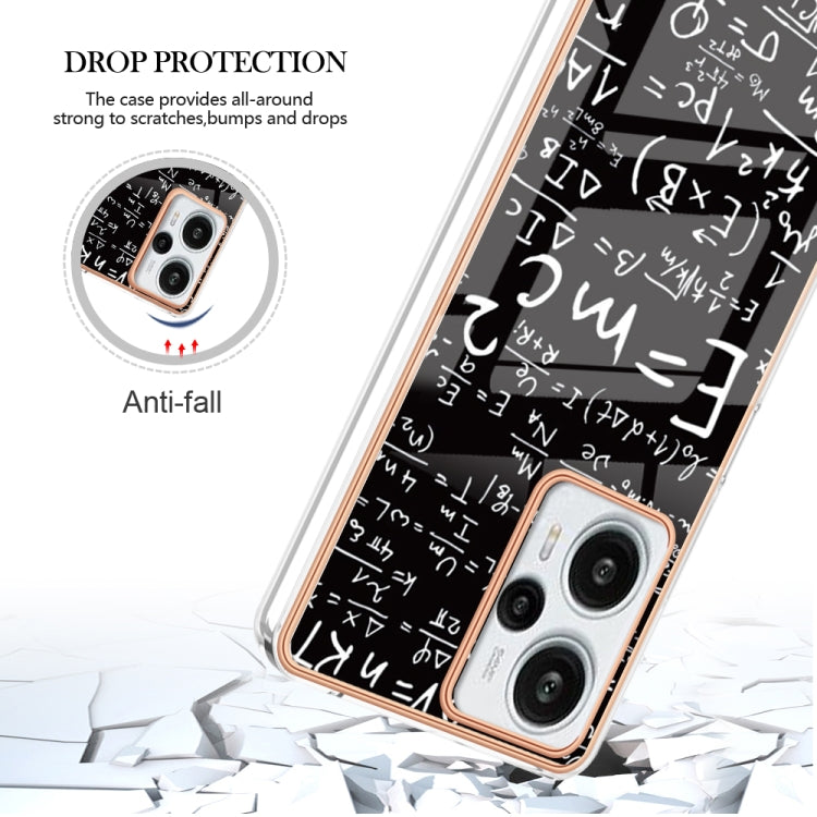 For Xiaomi Poco F5 / Redmi Note 12 Turbo Electroplating Marble Dual-side IMD Phone Case(Equation) - Xiaomi Cases by buy2fix | Online Shopping UK | buy2fix