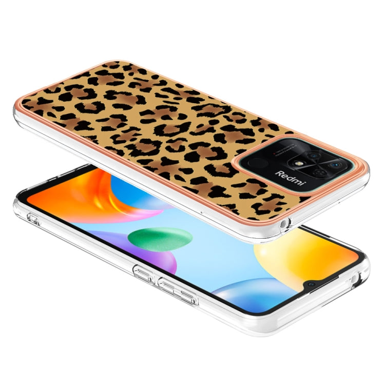 For Xiaomi Redmi 10C Electroplating Marble Dual-side IMD Phone Case(Leopard Print) - Xiaomi Cases by buy2fix | Online Shopping UK | buy2fix