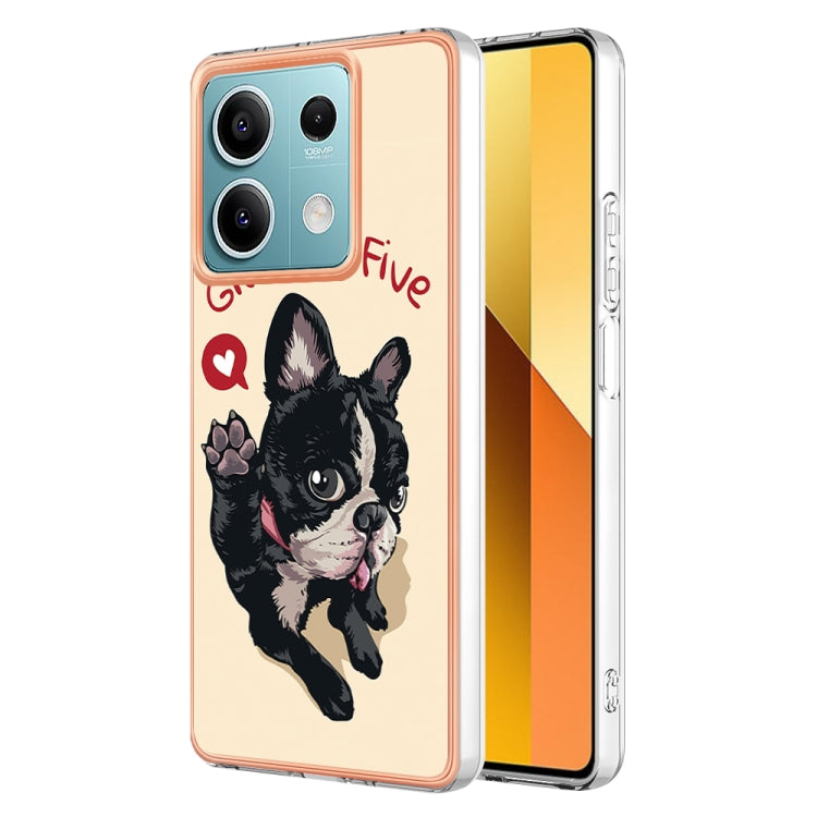 For Xiaomi Redmi Note 13 5G Electroplating Marble Dual-side IMD Phone Case(Lucky Dog) - Note 13 Cases by buy2fix | Online Shopping UK | buy2fix