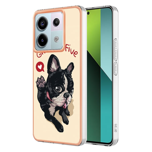 For Xiaomi Redmi Note 13 Pro 5G Global Electroplating Marble Dual-side IMD Phone Case(Lucky Dog) - Note 13 Pro Cases by buy2fix | Online Shopping UK | buy2fix