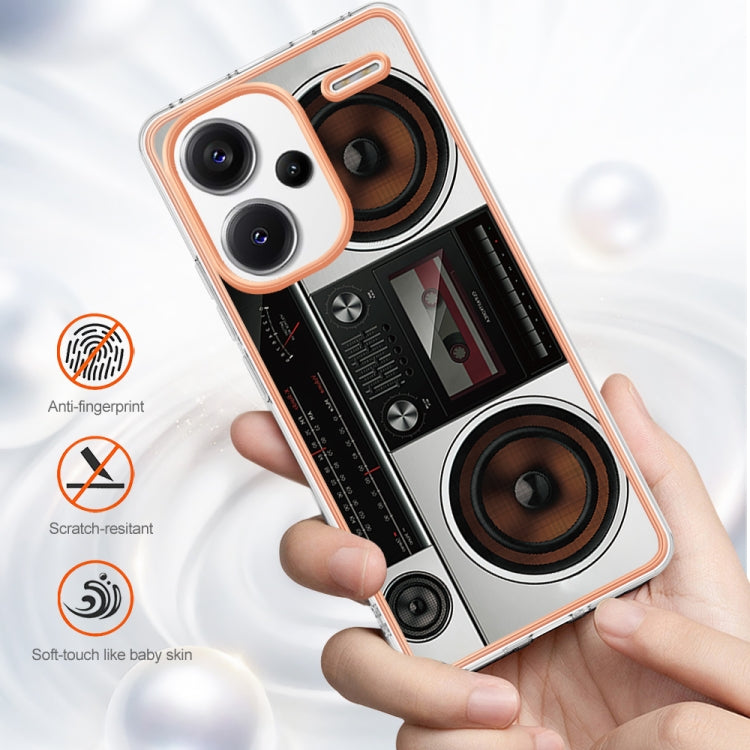 For Xiaomi Redmi Note 13 Pro+ 5G Electroplating Marble Dual-side IMD Phone Case(Retro Radio) - Note 13 Pro+ Cases by buy2fix | Online Shopping UK | buy2fix