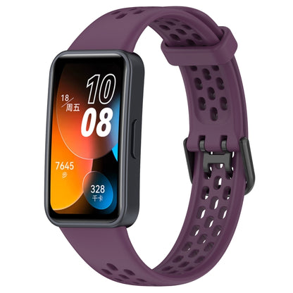 For Huawei Band 8 Solid Color Breathable Silicone Watch Band(Purple) - Watch Bands by buy2fix | Online Shopping UK | buy2fix