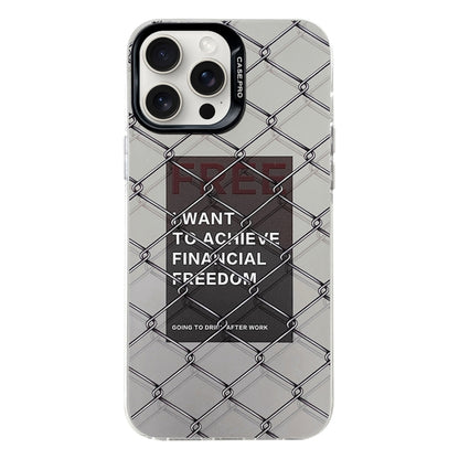 For iPhone 16 Pro Electroplated Silver Series PC Protective Phone Case(Creative Text B) - iPhone 16 Pro Cases by buy2fix | Online Shopping UK | buy2fix