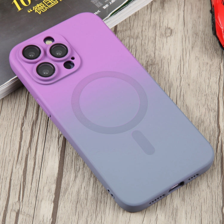 For iPhone 15 Plus Liquid TPU Silicone Gradient MagSafe Phone Case(Purple) - iPhone 15 Plus Cases by buy2fix | Online Shopping UK | buy2fix