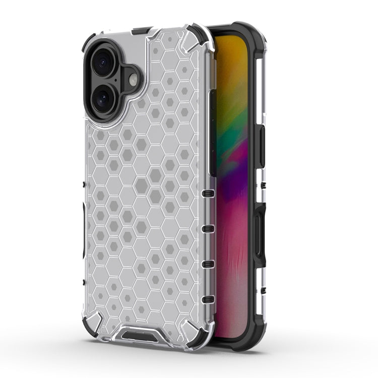 For iPhone 16 Honeycomb Shockproof Phone Case(White) - iPhone 16 Cases by buy2fix | Online Shopping UK | buy2fix