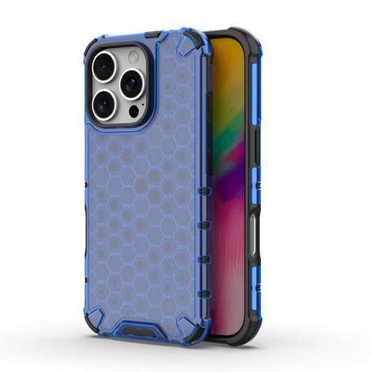 For iPhone 16 Pro Max Honeycomb Shockproof Phone Case(Blue) - iPhone 16 Pro Max Cases by buy2fix | Online Shopping UK | buy2fix