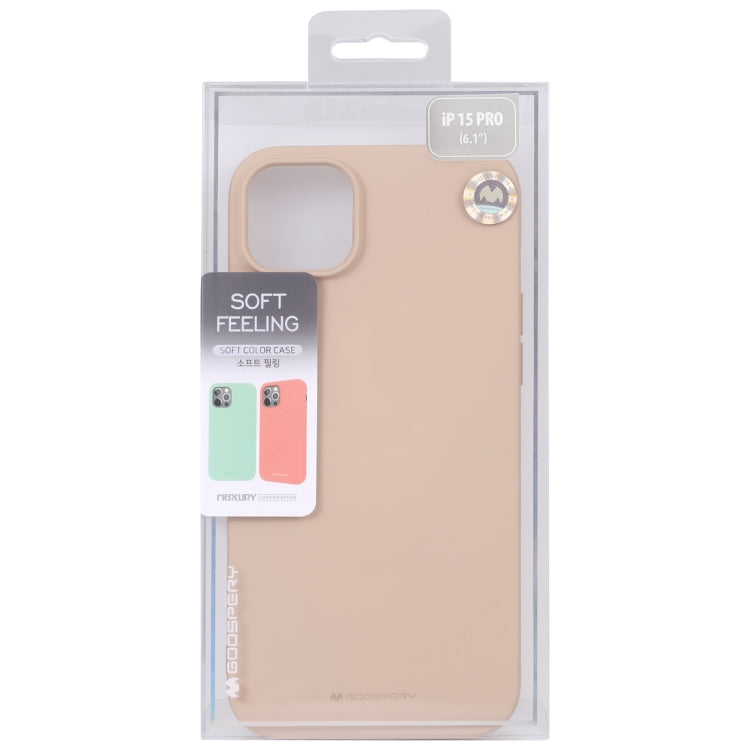 For iPhone 15 Pro Max GOOSPERY SOFT FEELING Liquid TPU Soft Phone Case(Apricot) - iPhone 15 Pro Max Cases by GOOSPERY | Online Shopping UK | buy2fix