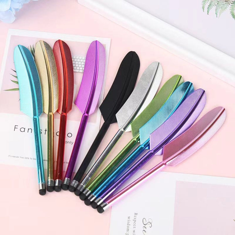 Electroplated Feather Stylus Pen(Green) - Stylus Pen by buy2fix | Online Shopping UK | buy2fix