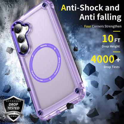 For Samsung Galaxy S25 5G Skin Feel TPU + PC MagSafe Magnetic Phone Case(Transparent Purple) - Galaxy S25 5G Cases by buy2fix | Online Shopping UK | buy2fix