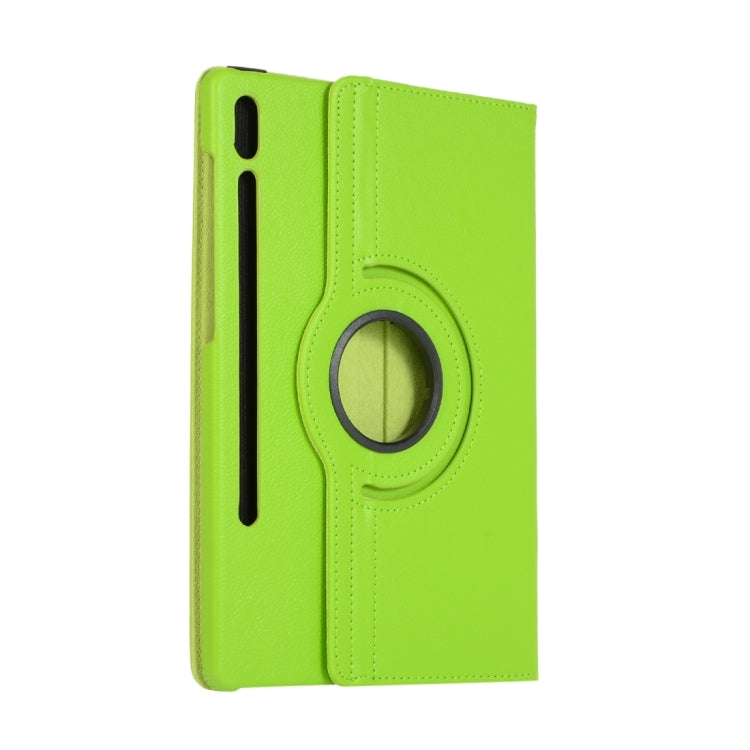 For Samsung Galaxy Tab S9 Ultra 360 Degrees Rotation Holder Litchi Texture Leather Tablet Case(Green) - Galaxy Tab S9 Ultra Cases by buy2fix | Online Shopping UK | buy2fix