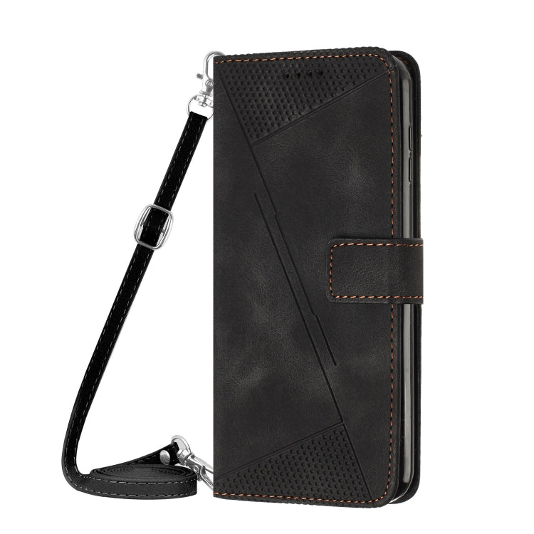 For OnePlus 12 Dream Triangle Leather Phone Case with Lanyard(Black) - OnePlus Cases by buy2fix | Online Shopping UK | buy2fix