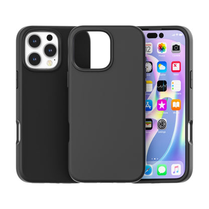 For iPhone 16 Pro Max Rubber Oil Surface Solid Color Phone Case(Black) - iPhone 16 Pro Max Cases by buy2fix | Online Shopping UK | buy2fix