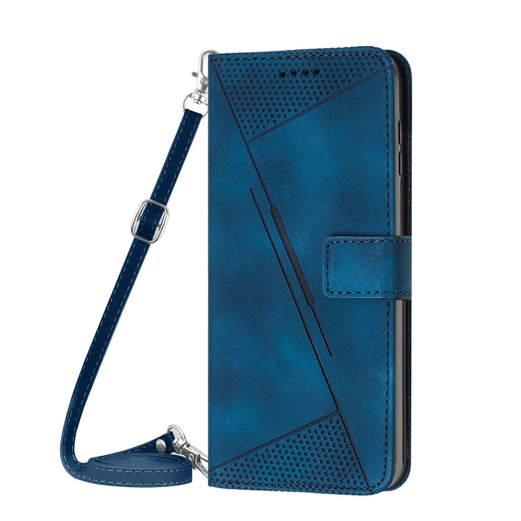 For OPPO Reno11 F Dream Triangle Leather Phone Case with Lanyard(Blue) - Reno11 F Cases by buy2fix | Online Shopping UK | buy2fix