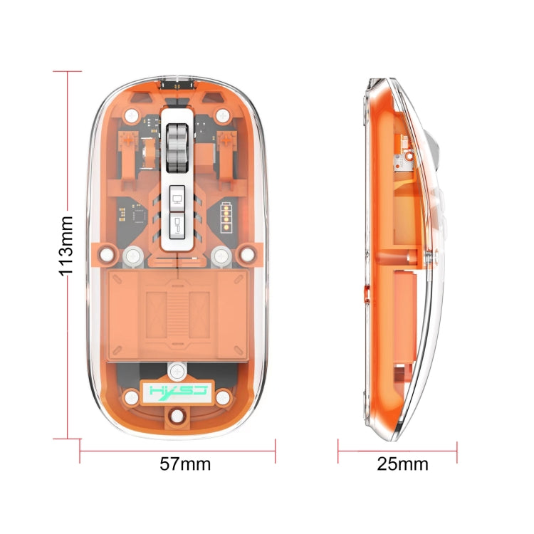 HXSJ T900 Transparent Magnet Three-mode Wireless Gaming Mouse(White) - Wireless Mice by HXSJ | Online Shopping UK | buy2fix