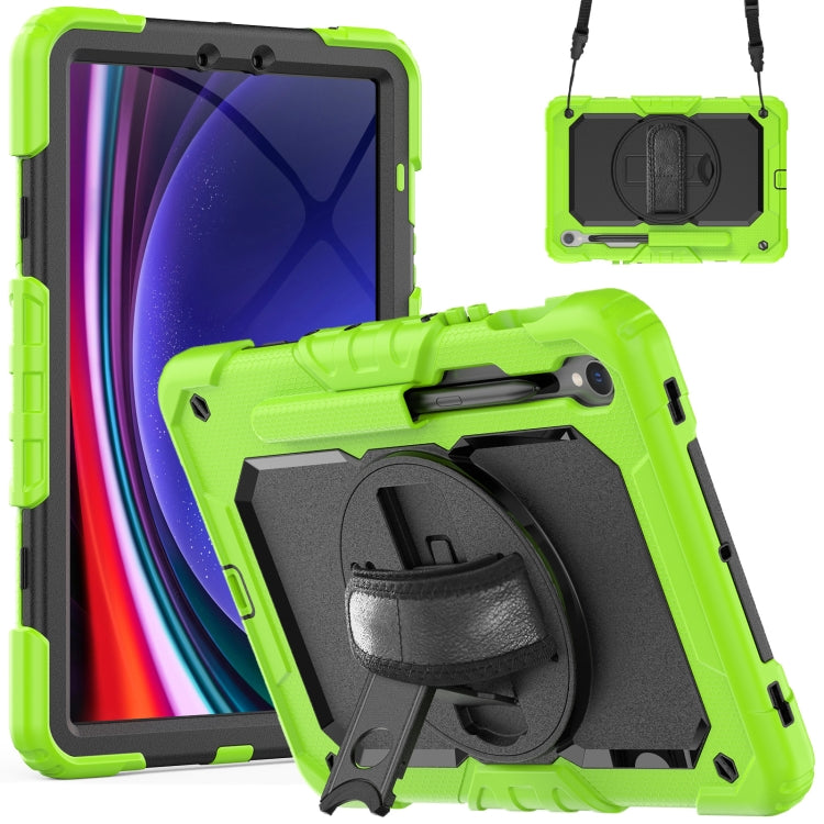 For Samsung Galaxy Tab S9 / S8 / S7 Silicone + PC Tablet Case(Yellow Green+Black) - Galaxy Tab S9 Cases by buy2fix | Online Shopping UK | buy2fix