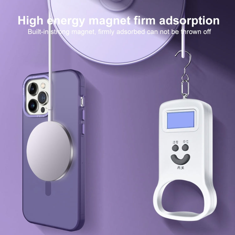 For iPhone 14 Pro MagSafe Frosted Translucent Mist Phone Case(Dark Purple) - iPhone 14 Pro Cases by buy2fix | Online Shopping UK | buy2fix