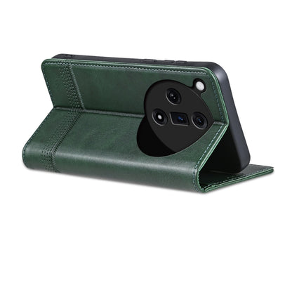 For OPPO Find X7 AZNS Magnetic Calf Texture Flip Leather Phone Case(Dark Green) - Find X7 Cases by AZNS | Online Shopping UK | buy2fix