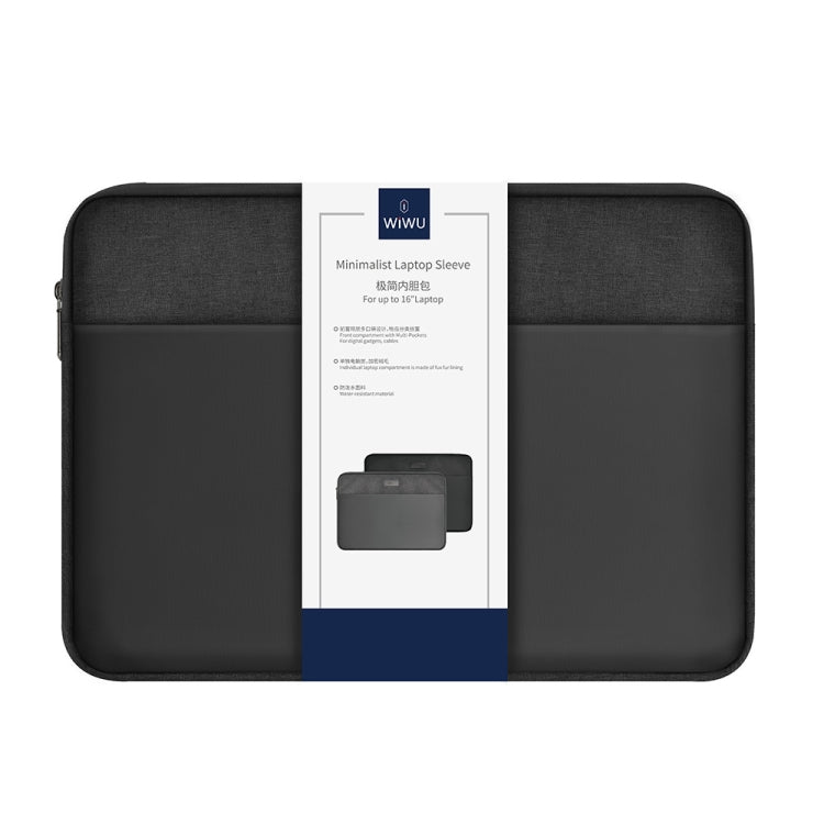 For 16 inch Laptop WIWU Minimalist Ultra-thin Laptop Sleeve(Black) - 14.1 inch by WIWU | Online Shopping UK | buy2fix