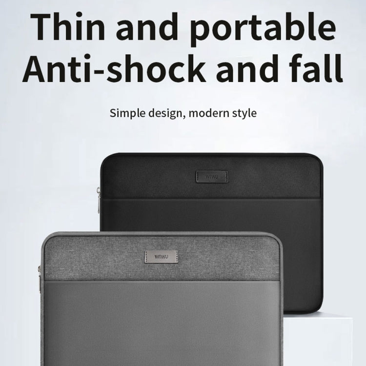 For 16 inch Laptop WIWU Minimalist Ultra-thin Laptop Sleeve(Black) - 14.1 inch by WIWU | Online Shopping UK | buy2fix