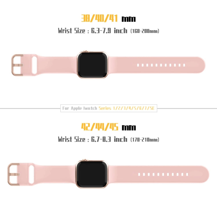 For Apple Watch Series 7 45mm Pin Buckle Silicone Watch Band(Pink) - Watch Bands by buy2fix | Online Shopping UK | buy2fix