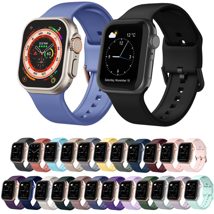 For Apple Watch Series 2 42mm Pin Buckle Silicone Watch Band(Dark Purple) - Watch Bands by buy2fix | Online Shopping UK | buy2fix