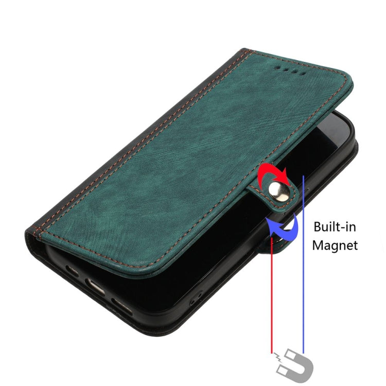 For Motorola Moto G Power 5G 2024 Side Buckle Double Fold Hand Strap Leather Phone Case(Dark Green) - Motorola Cases by buy2fix | Online Shopping UK | buy2fix