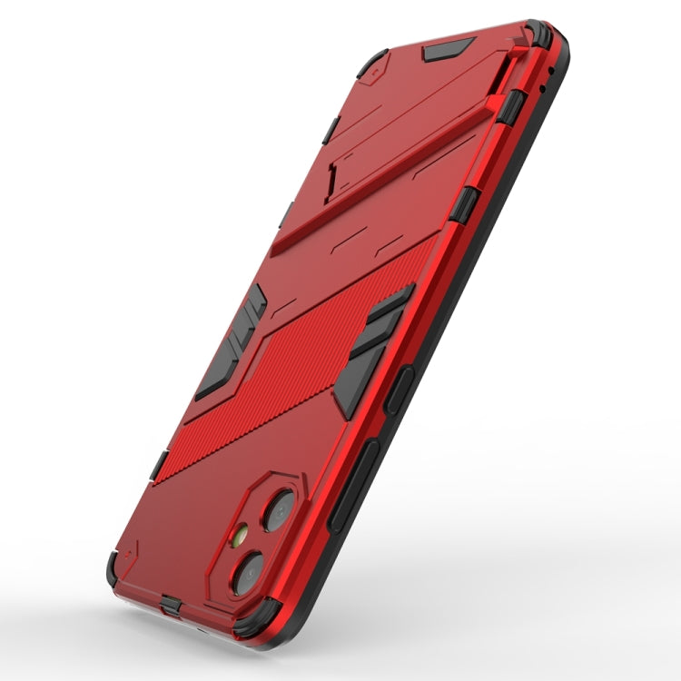 For Samsung Galaxy A05 4G Punk Armor 2 in 1 PC + TPU Shockproof Phone Case with Invisible Holder(Red) - Galaxy Phone Cases by buy2fix | Online Shopping UK | buy2fix