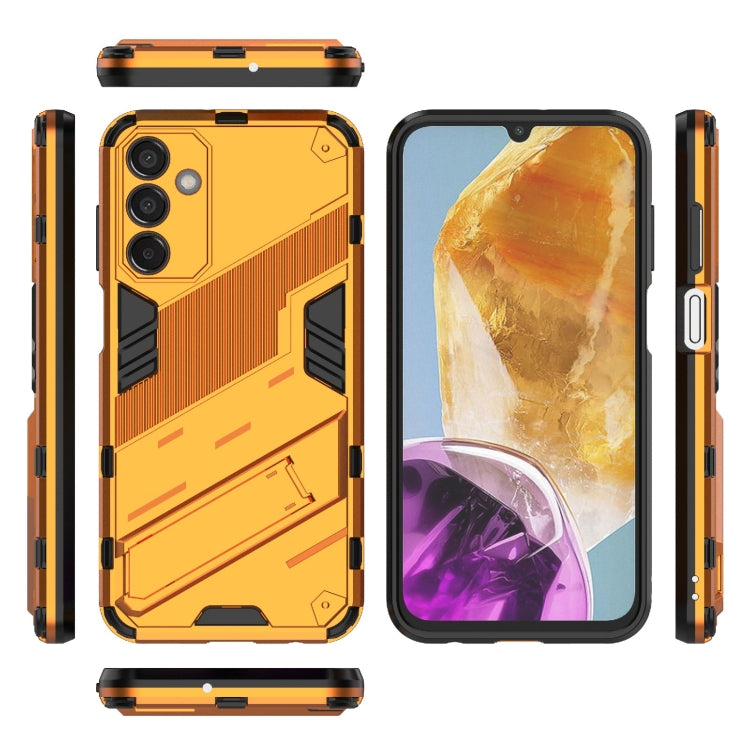 For Samsung Galaxy M15 5G Global Punk Armor 2 in 1 PC + TPU Shockproof Phone Case with Invisible Holder(Orange) - Galaxy Phone Cases by buy2fix | Online Shopping UK | buy2fix