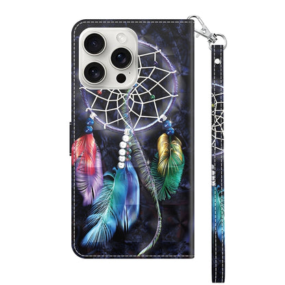 For iPhone 16 Pro Max 3D Painted Leather Phone Case(Colorful Dreamcatcher) - iPhone 16 Pro Max Cases by buy2fix | Online Shopping UK | buy2fix