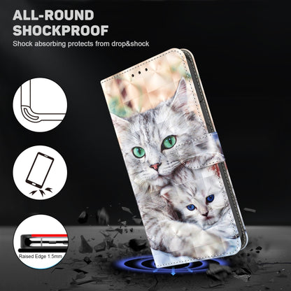 For Samsung Galaxy A25 5G 3D Painted Leather Phone Case(Two Loving Cats) - Galaxy Phone Cases by buy2fix | Online Shopping UK | buy2fix