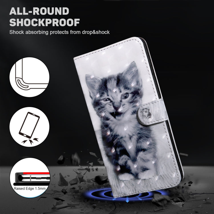 For Samsung Galaxy A05s 3D Painted Leather Phone Case(Smile Cat) - Galaxy Phone Cases by buy2fix | Online Shopping UK | buy2fix