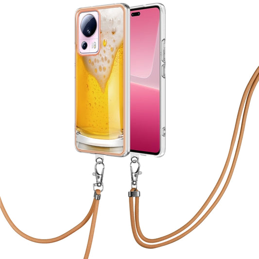 For Xiaomi 13 Lite 5G Electroplating Dual-side IMD Phone Case with Lanyard(Draft Beer) - 13 Lite Cases by buy2fix | Online Shopping UK | buy2fix